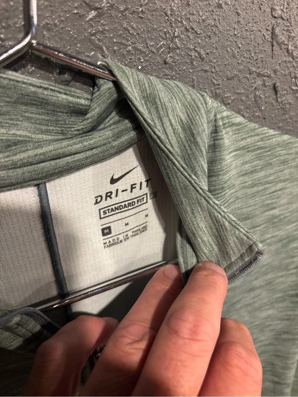 Nike Sage Heathered Quarter-Zip Top with White Swoosh
